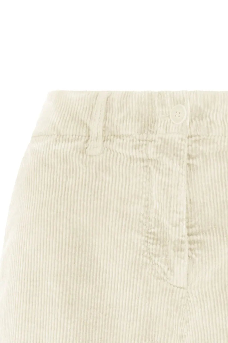 pantaloni palazzo in velluto bomboogie, bianco panna, foto 3 di 3