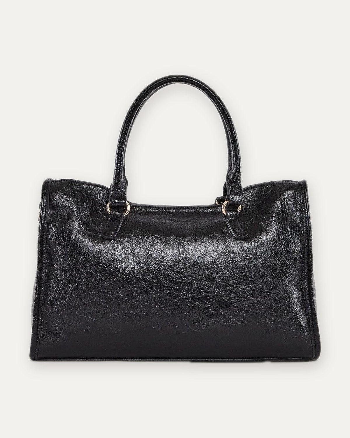 borsa a mano lucida con borchie gaudì, nero, foto 3 di 3