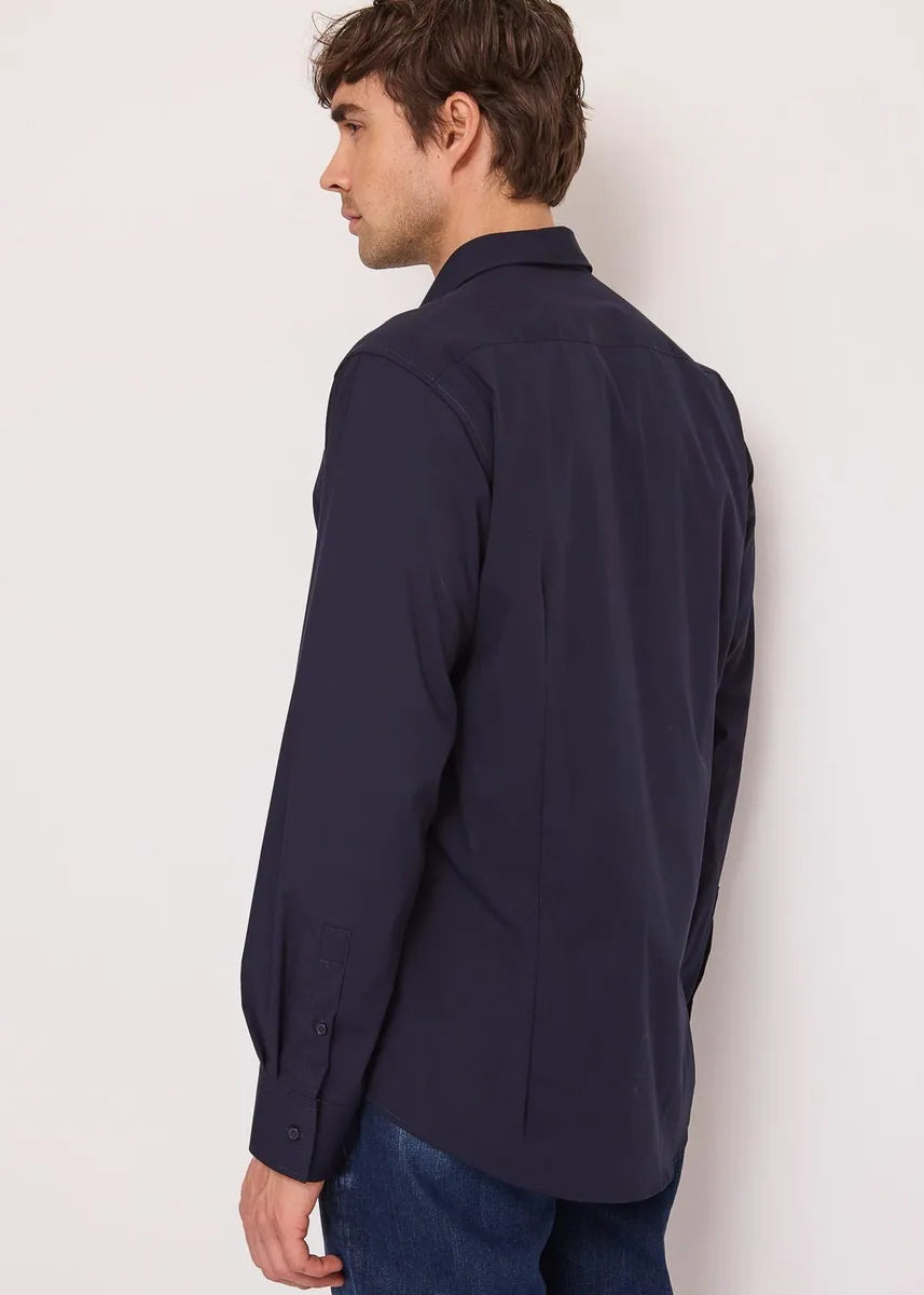 camicia con colletto alla francese gaudì, blu, foto 2 di 3