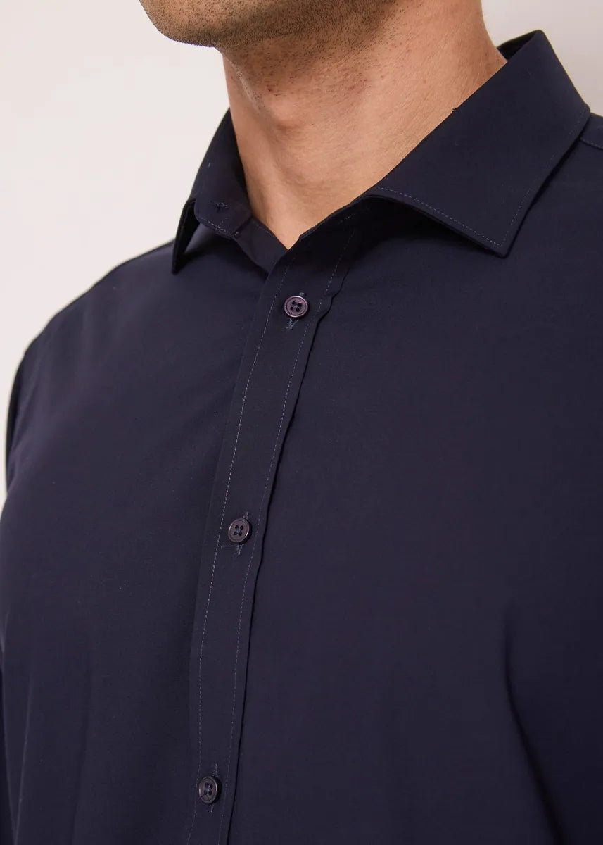 camicia con colletto alla francese gaudì, blu, foto 3 di 3