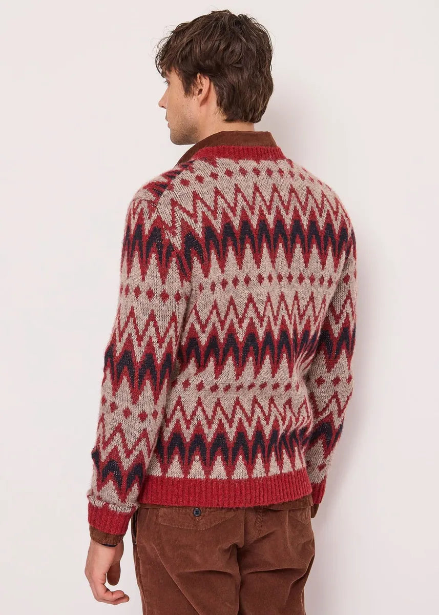 cardigan con scollo a v e bottoni gaudì, multicolore, foto 2 di 4