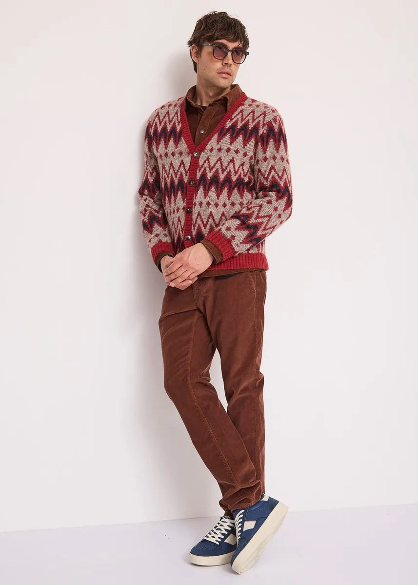 cardigan con scollo a v e bottoni gaudì, multicolore, foto 4 di 4