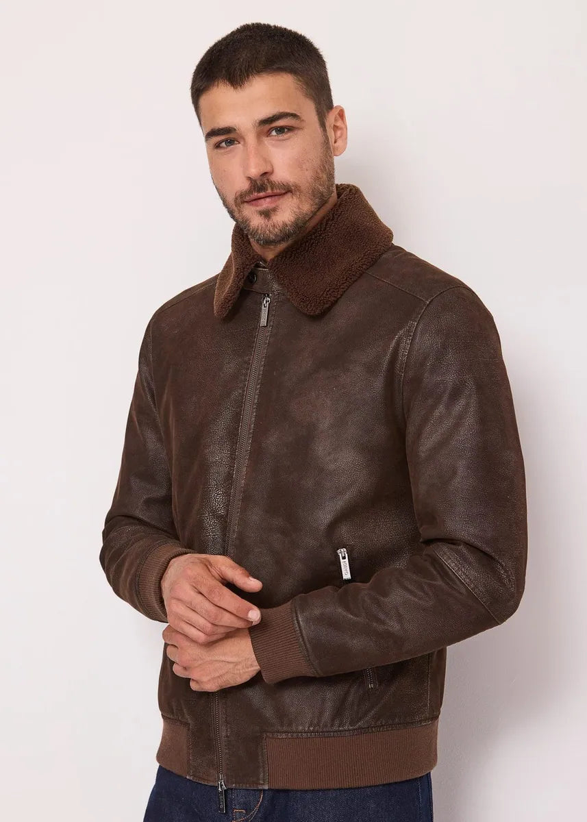 giacca con dettagli in teddy gaudì, marrone, foto 1 di 4