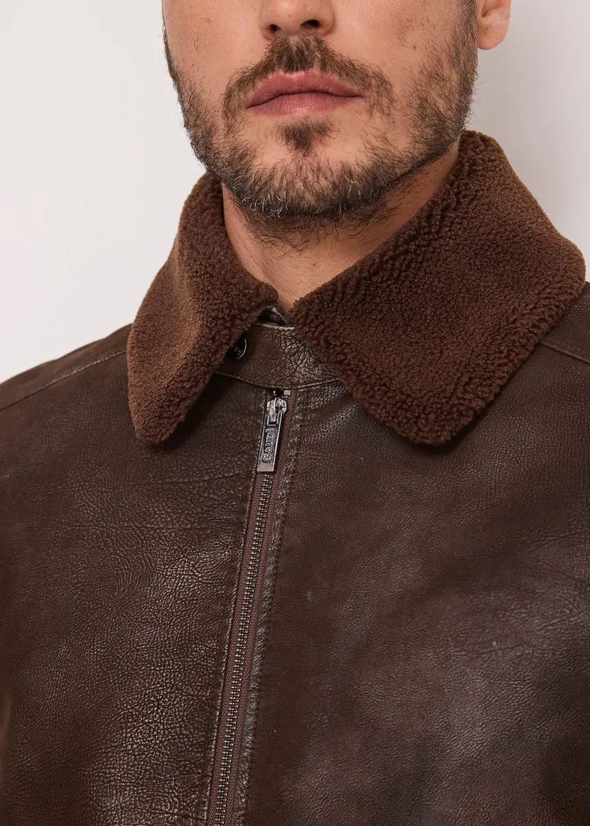 giacca con dettagli in teddy gaudì, marrone, foto 3 di 4
