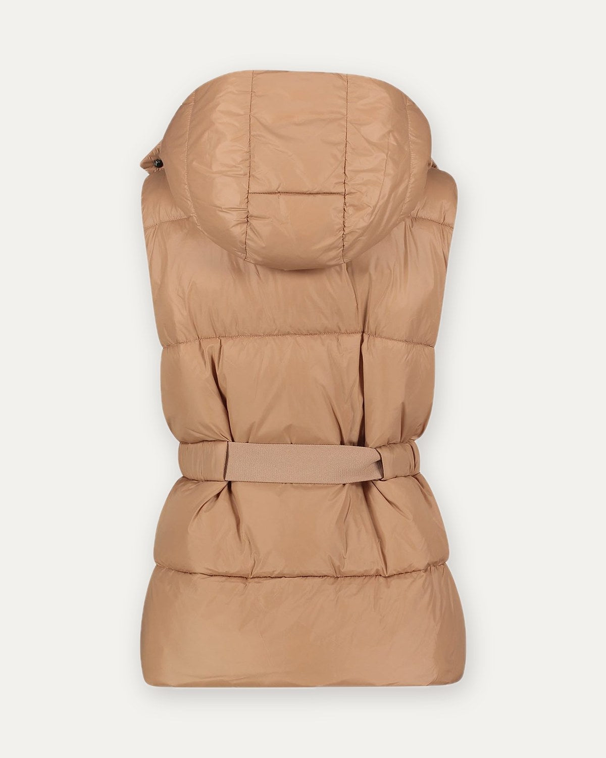 gilet imbottito con cappuccio e cintura gaudì, beige, foto 2 di 2