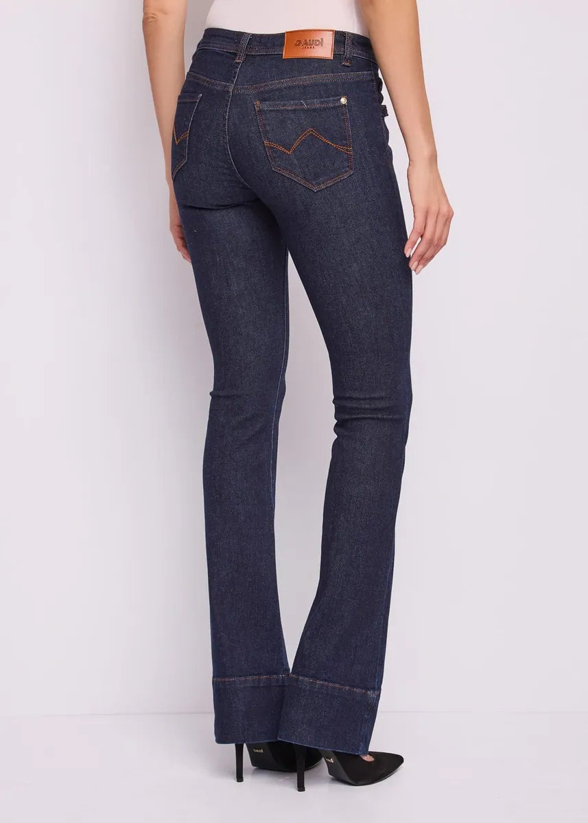 jeans bootcut in cotone elasticizzato gaudì, blu, foto 2 di 4