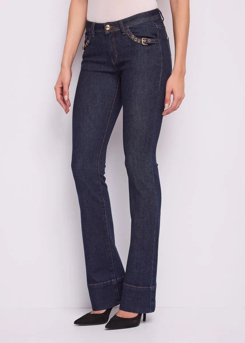 jeans bootcut in cotone elasticizzato gaudì, blu, foto 4 di 4