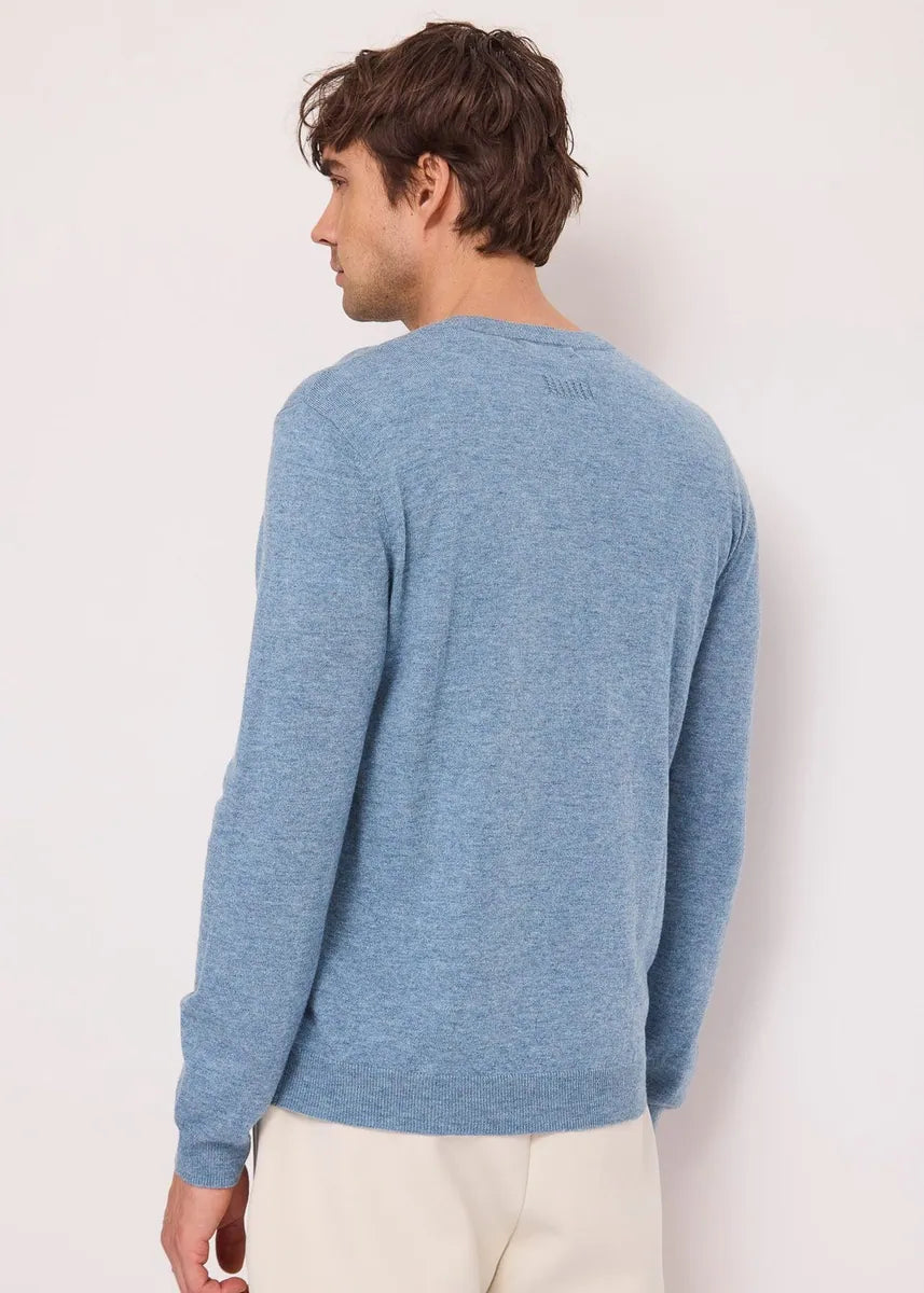 maglia girocollo in lana e cashmere gaudì, azzurro, foto 2 di 3