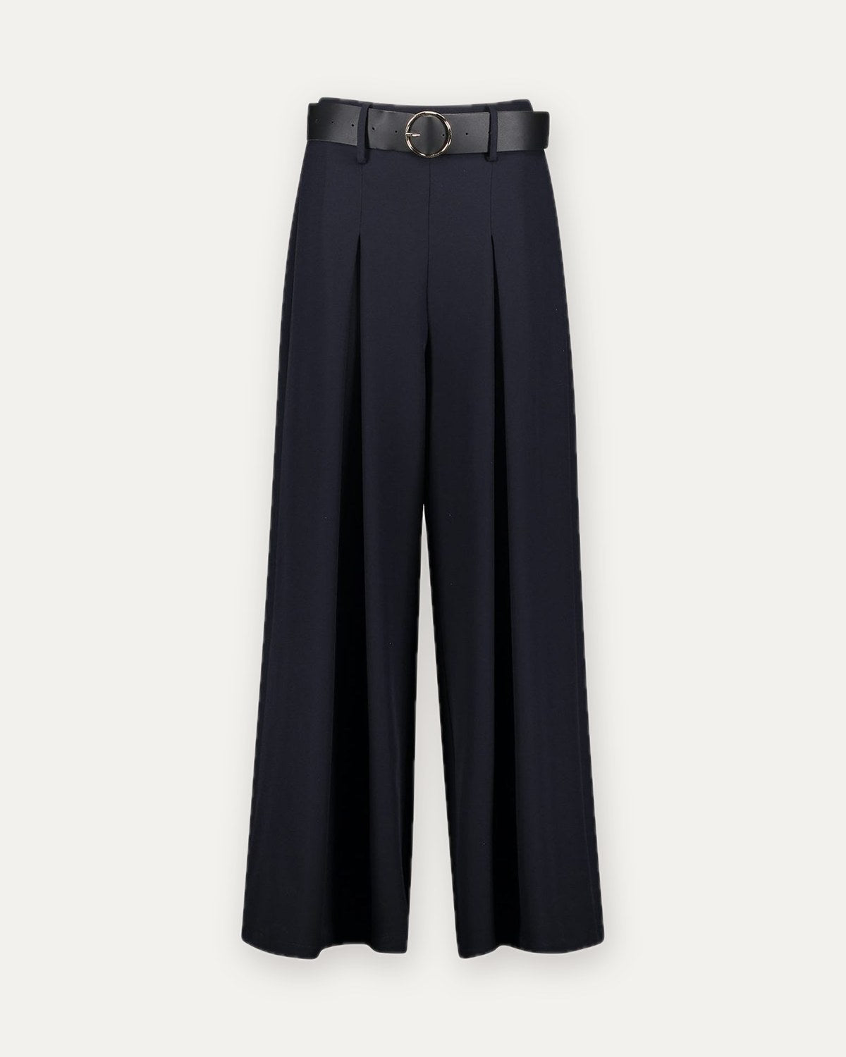 pantalone ampio con pieghe e cintura gaudì, blu notte, foto 1 di 2