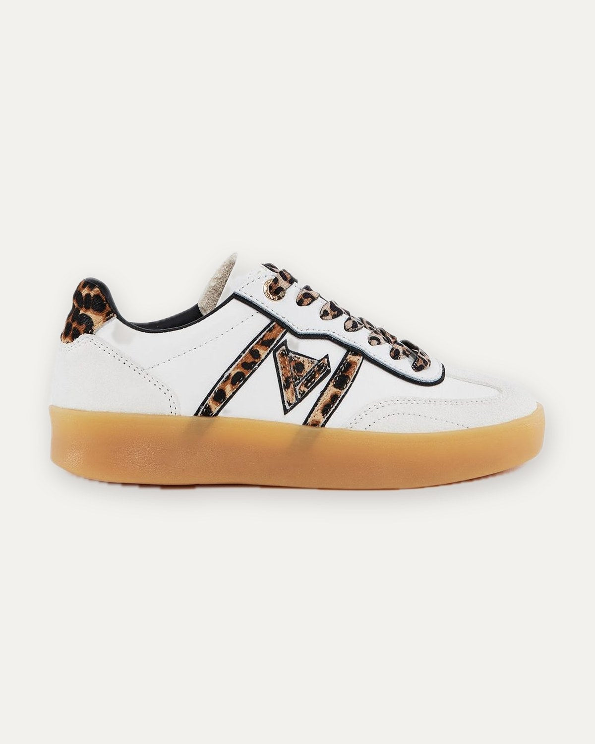 sneaker con inserti leopardati gaudì, bianco, foto 1 di 3