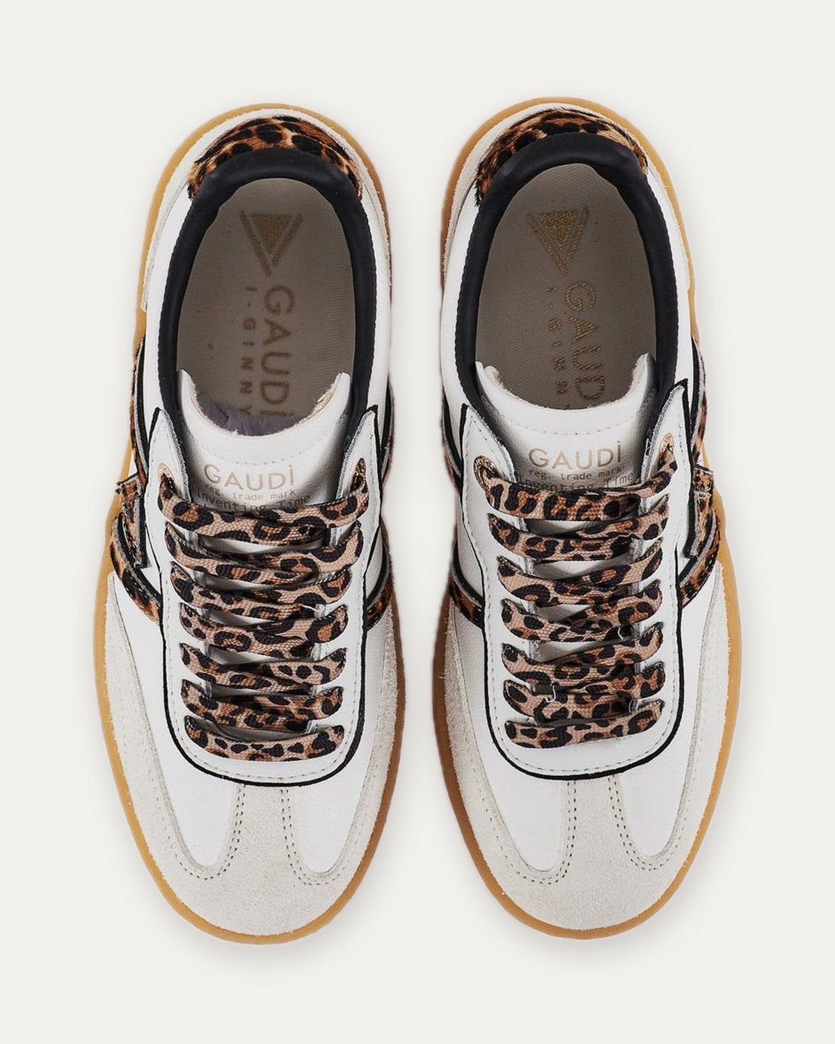 sneaker con inserti leopardati gaudì, bianco, foto 3 di 3