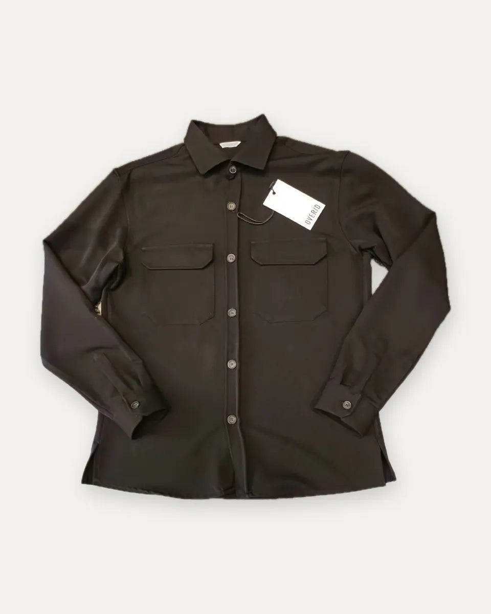 camicia giacca con due tasche over/d, nero