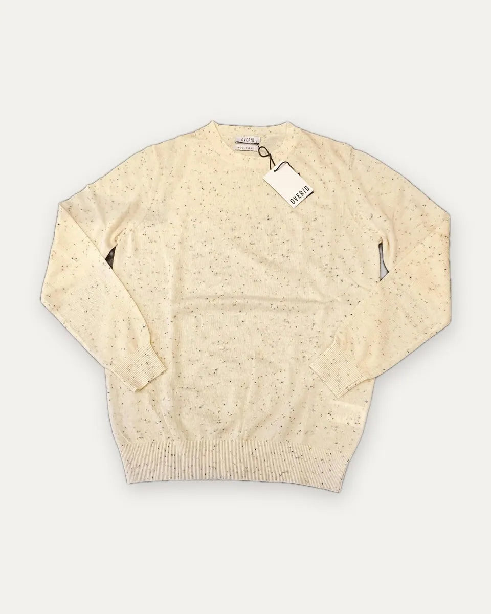 maglione girocollo puntinato over/d, panna