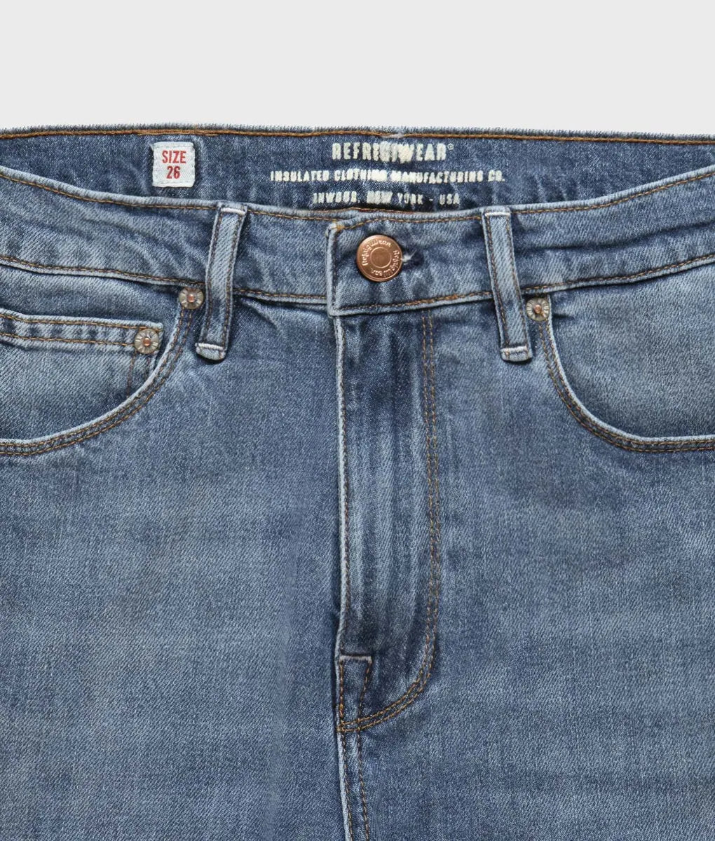 jeans wide leg a vita alta refrigiwear, blu, foto 4 di 4