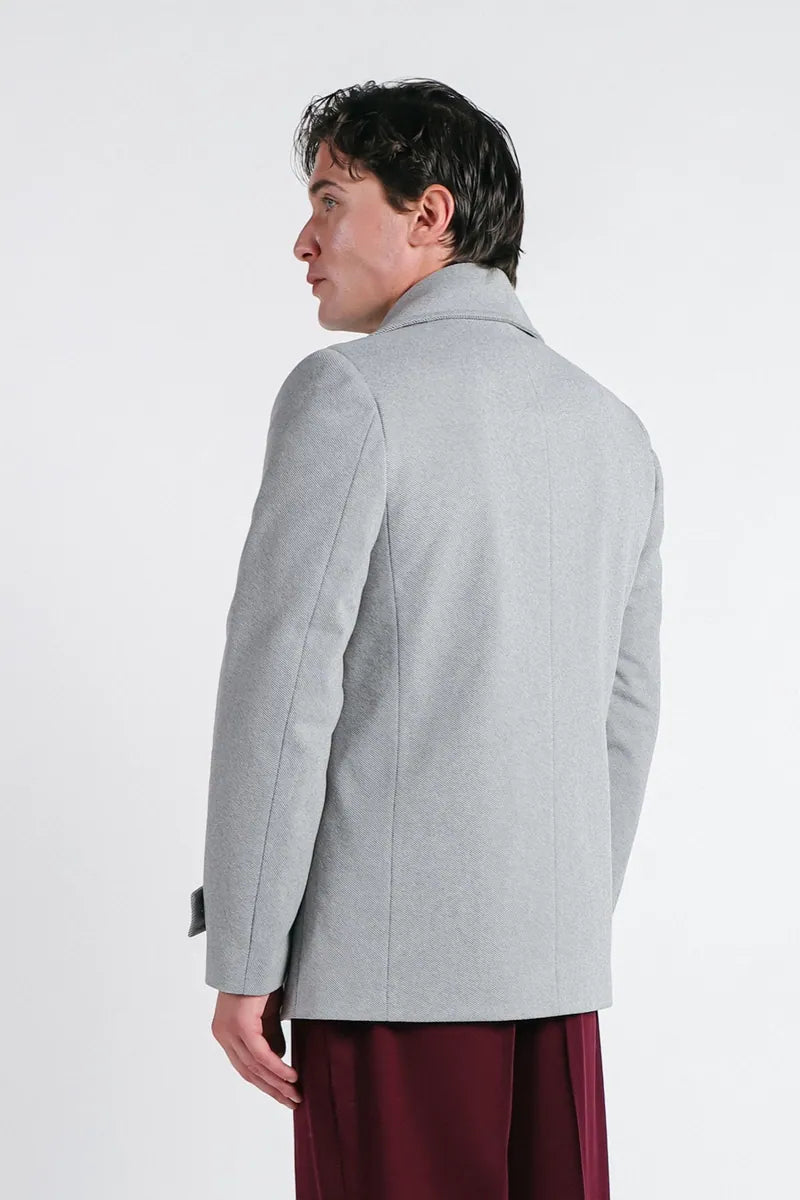cappotto doppiopetto grigio chiaro sonny bono, grigio chiaro, foto 4 di 4