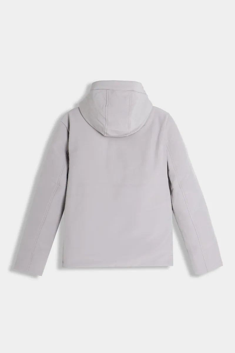 giubbotto imbottito in softshell con cappuccio sonny bono, grigio ghiaccio, foto 3 di 3