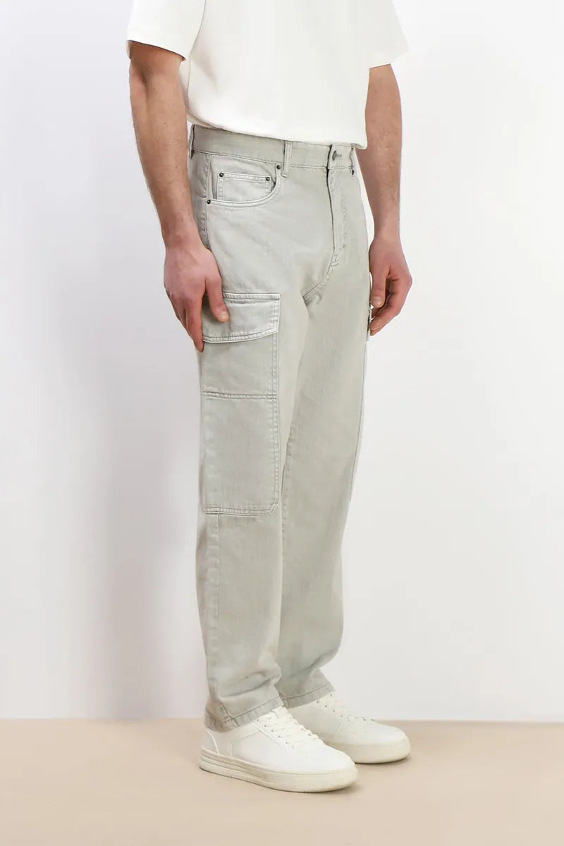 jeans cargo baggy sonny bono, verde muschio, foto 3 di 4