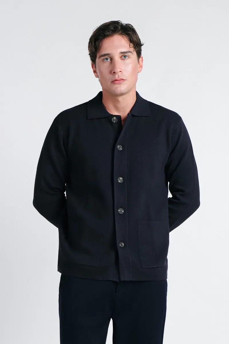 maglia overshirt in punto milano sonny bono, blu, foto 2 di 4
