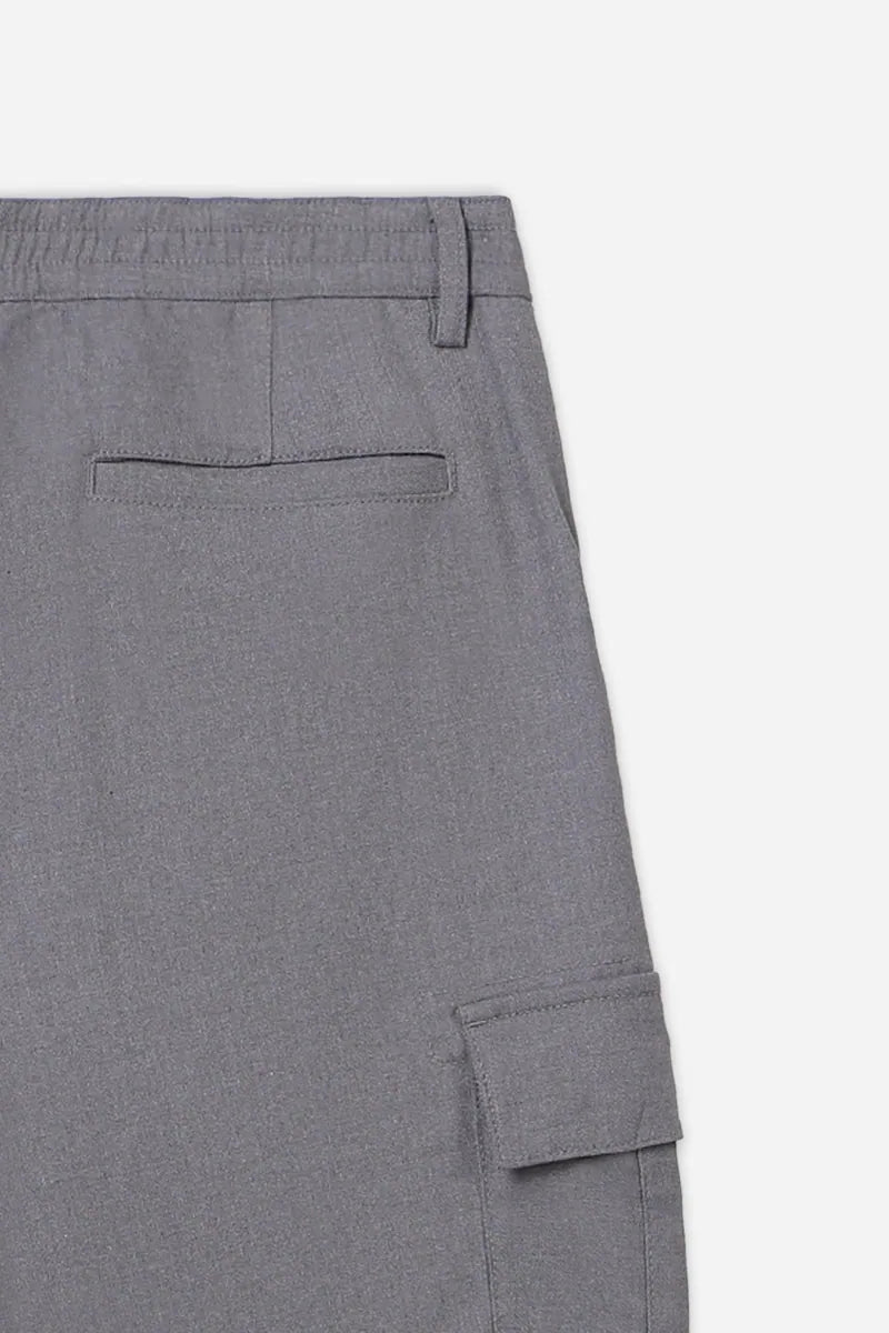pantalone jogger con tasconi ed elastico in vita sonny bono, grigio medio, foto 4 di 4
