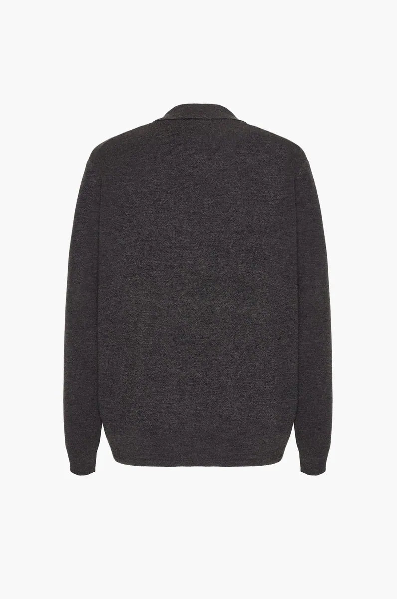 cardigan misto lana con collo a camicia sorbino, antracite, foto 3 di 3