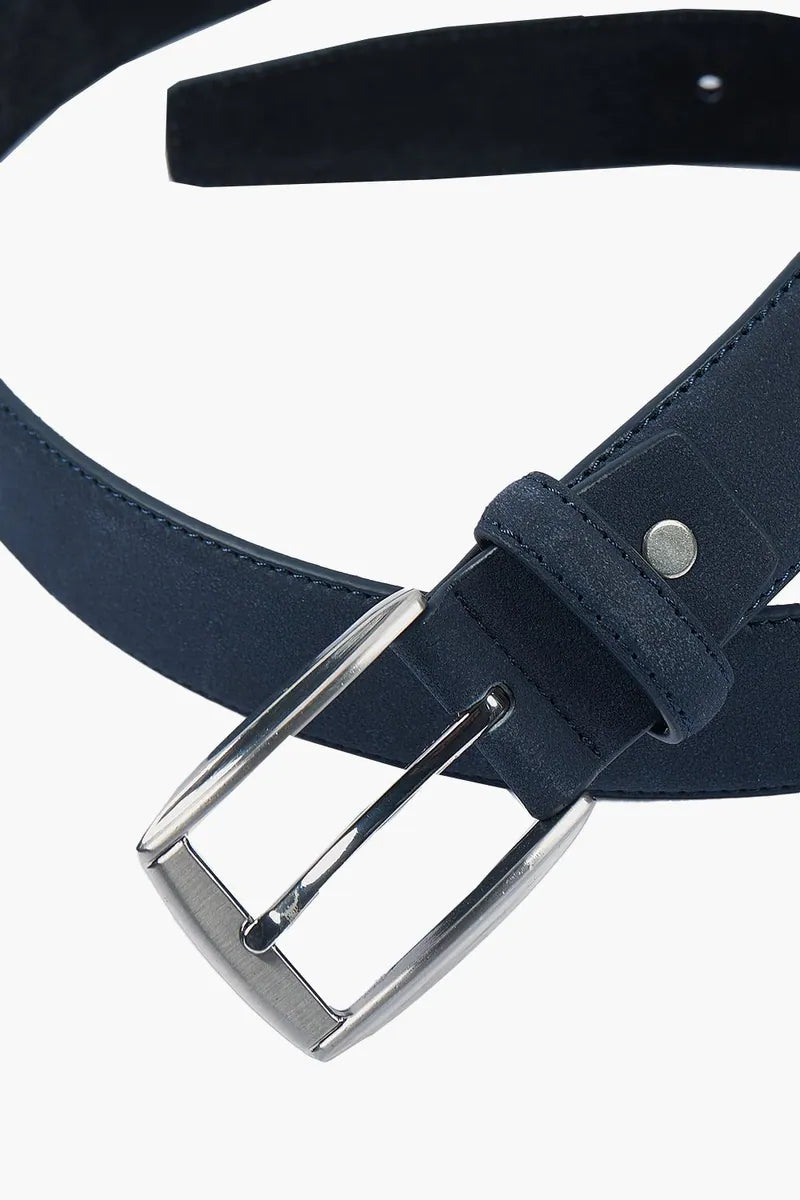 cintura effetto scamosciato sorbino, blu, foto 2 di 2