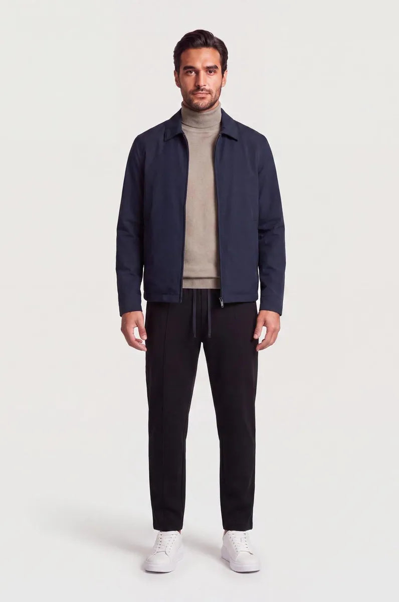 giubbotto imbottito con collo a camicia sorbino, blu navy, foto 3 di 3