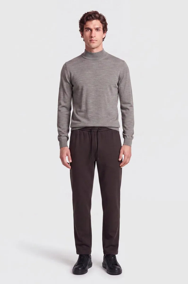 pantaloni jogger tecnici con zip sorbino, piombo, foto 2 di 4