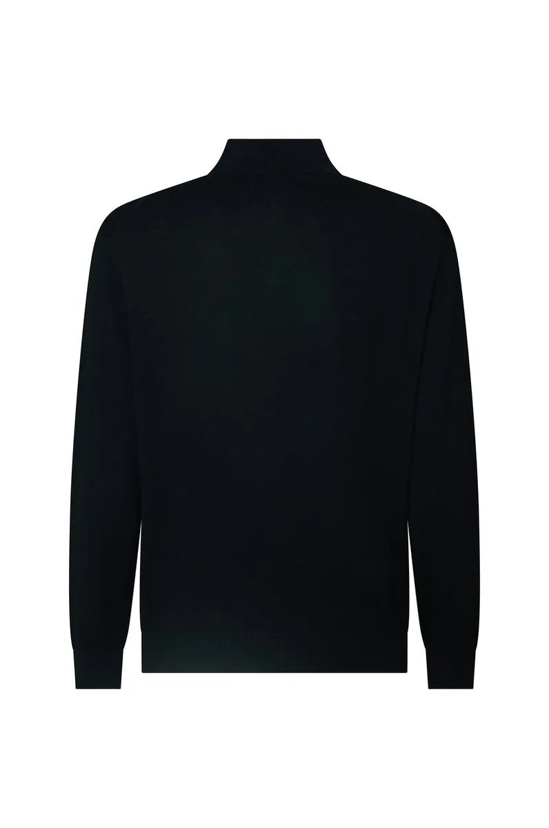pullover lupetto in lana merinos sorbino, nero, foto 4 di 4