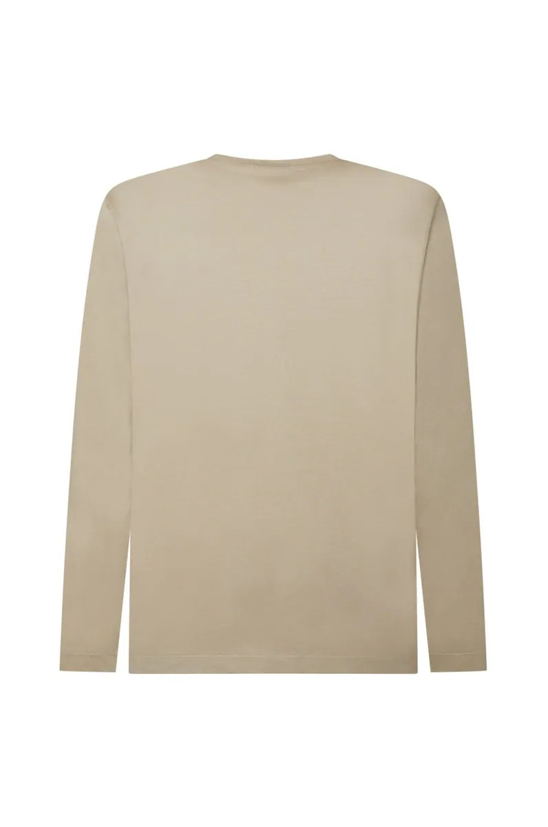 t-shirt a manica lunga in cotone mercerizzato sorbino, greige, foto 2 di 2