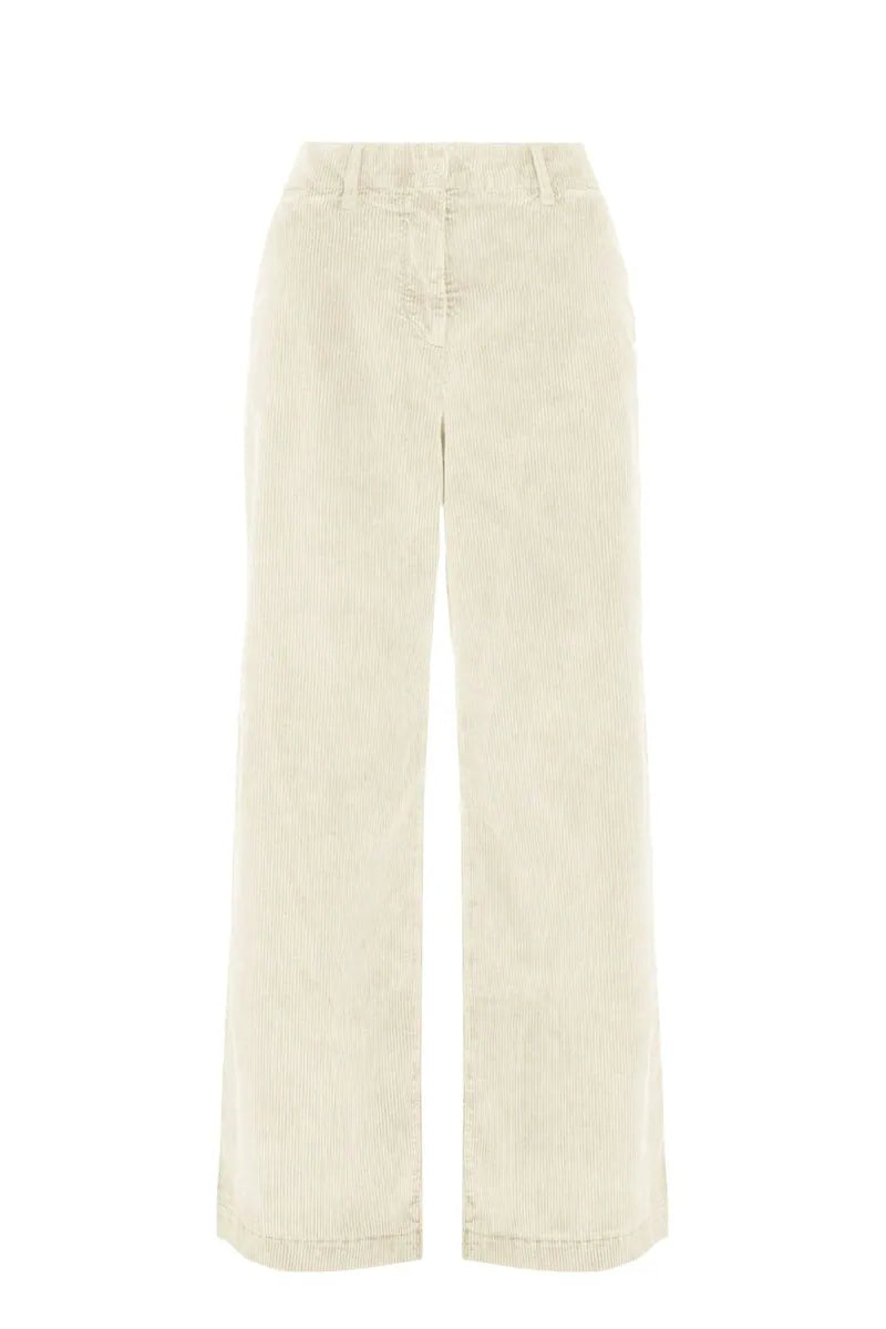 pantaloni palazzo in velluto bomboogie, bianco panna, foto 1 di 3