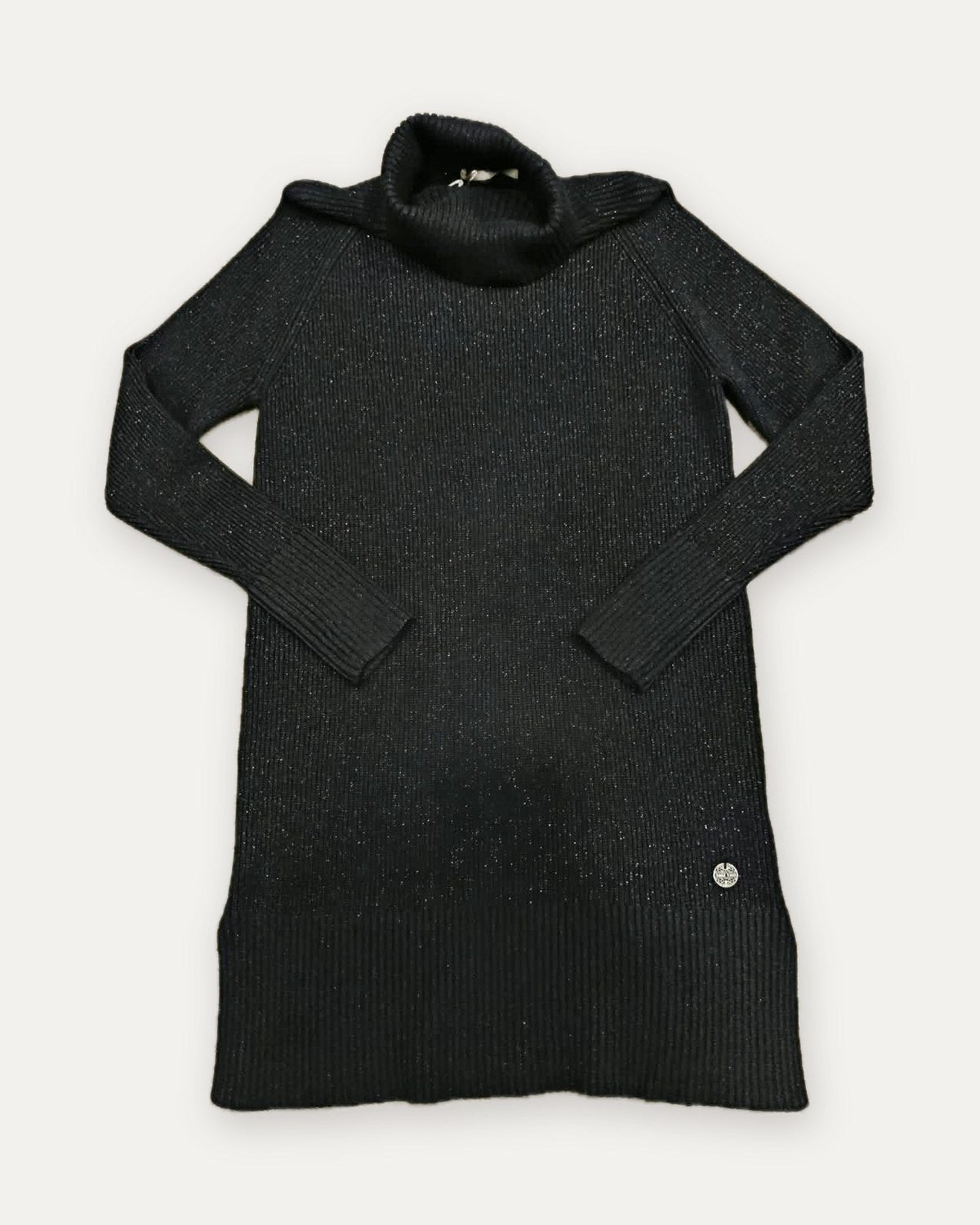 abito in maglia a collo alto, nero