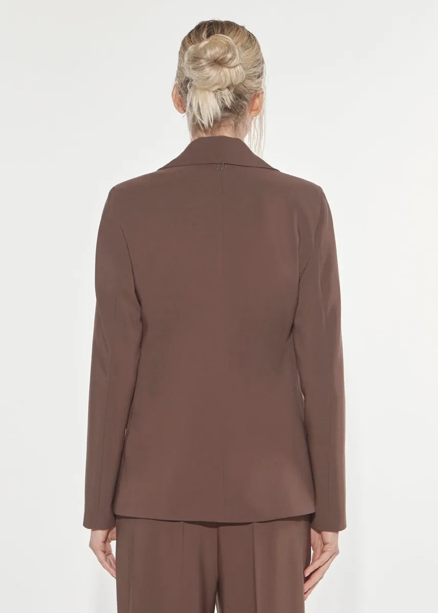 blazer doppiopetto con bottoni gioiello denny rose, marrone cioccolato, foto 3 di 4