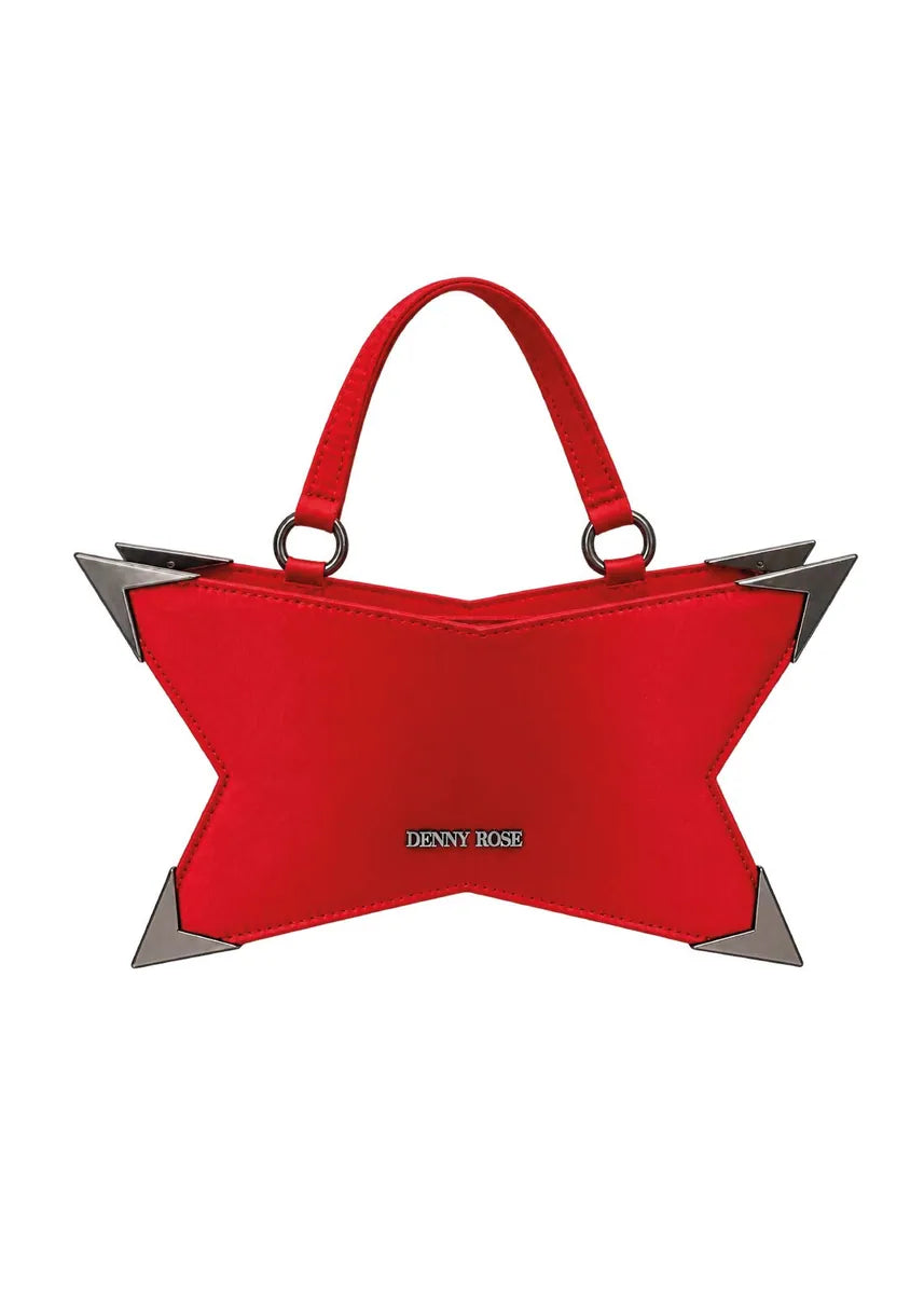 borsa a stella in raso denny rose, rosso, foto 2 di 3