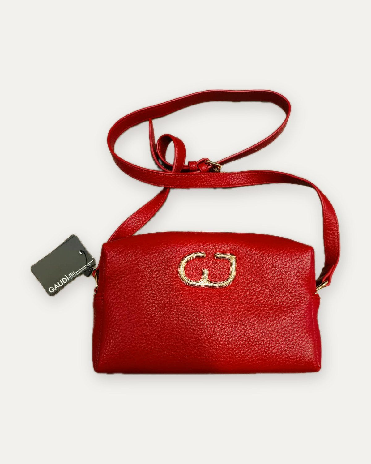 borsa a tracolla con logo gj gaudì, rosso
