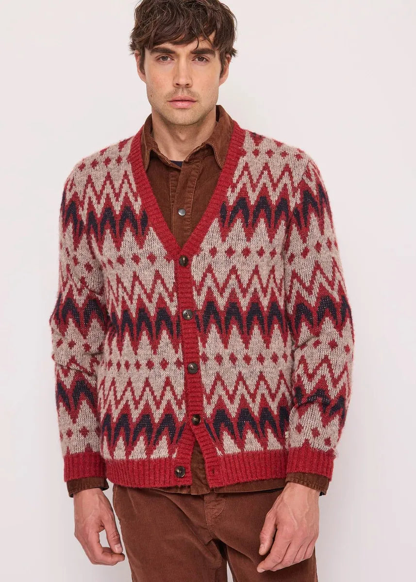 cardigan con scollo a v e bottoni gaudì, multicolore, foto 1 di 4