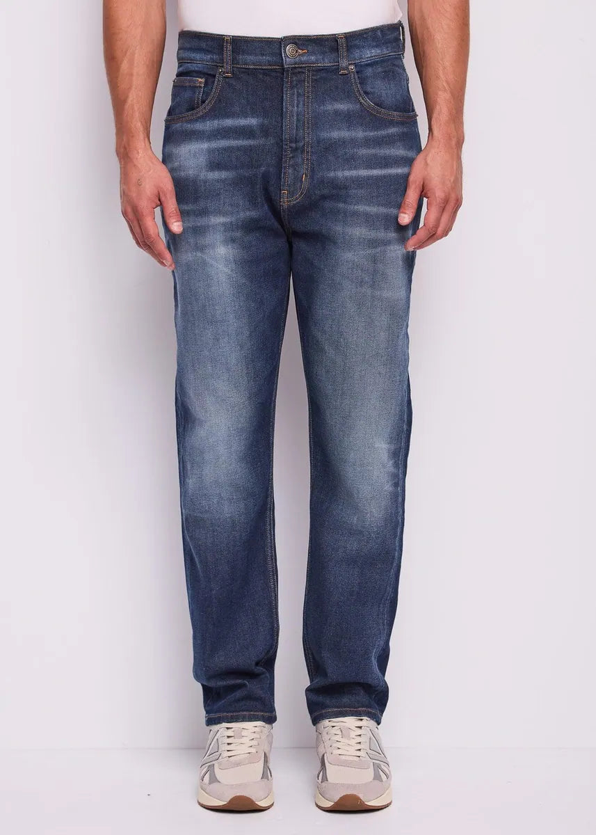 jeans loose fit in cotone vintage gaudì, blu, foto 1 di 4