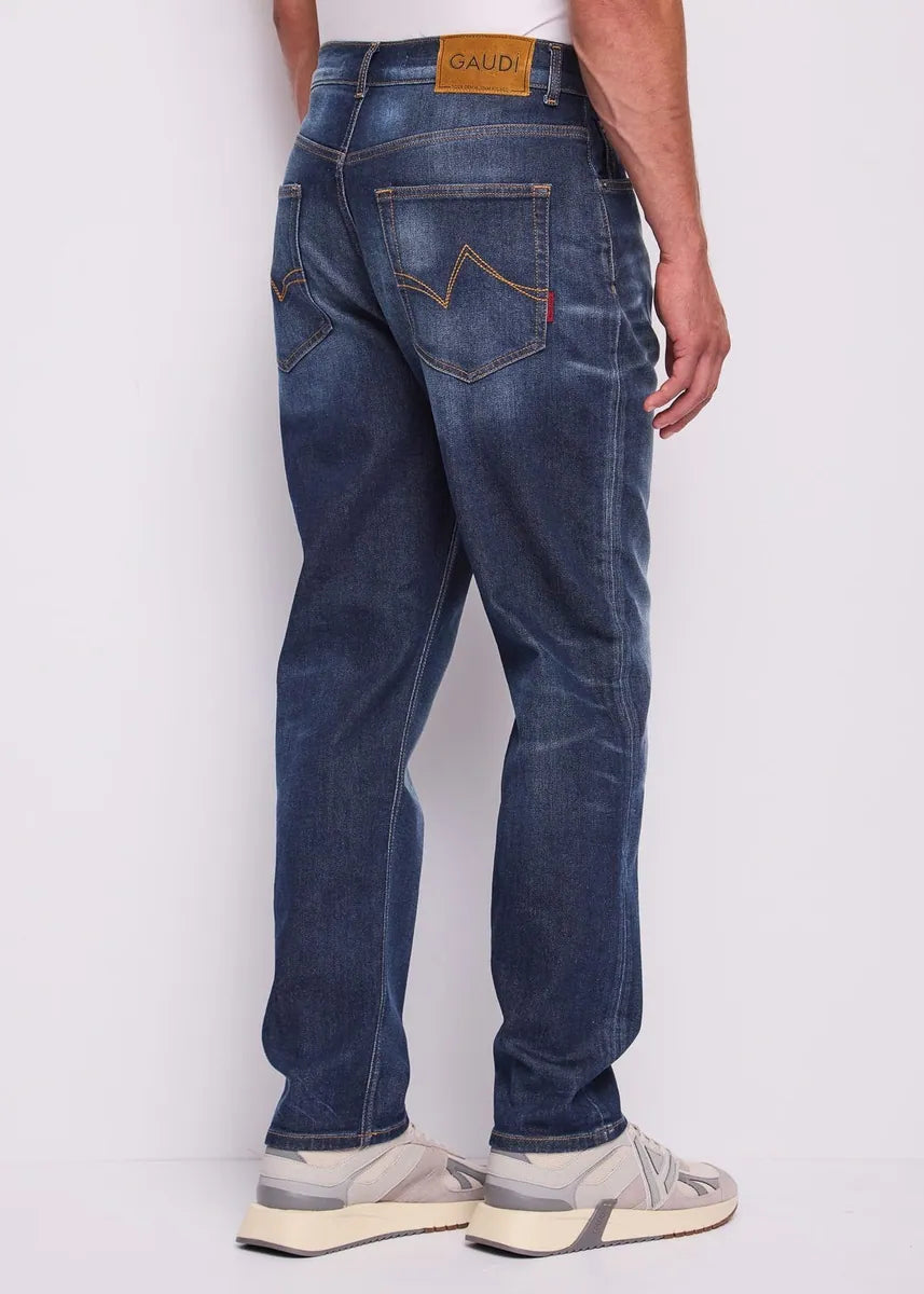 jeans loose fit in cotone vintage gaudì, blu, foto 2 di 4