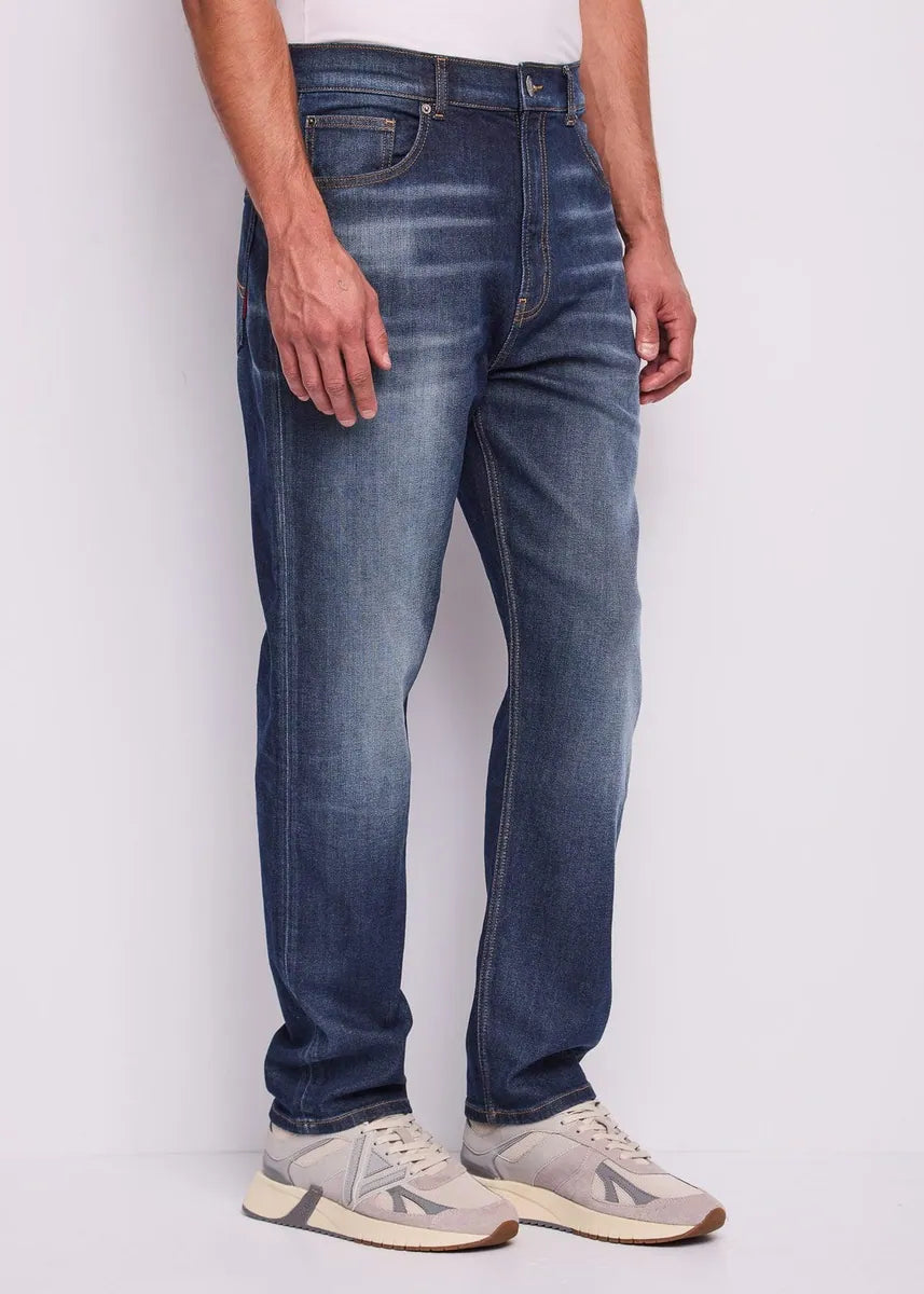 jeans loose fit in cotone vintage gaudì, blu, foto 3 di 4
