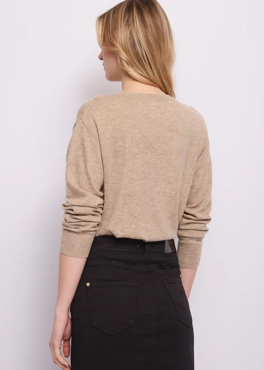 maglia con borchie e strass gaudì, naturale, foto 3 di 4