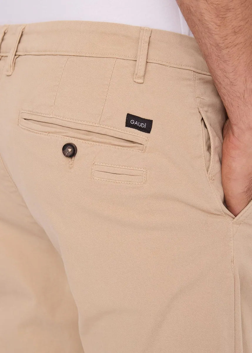 pantaloni chino in gabardina gaudì, naturale, foto 3 di 4