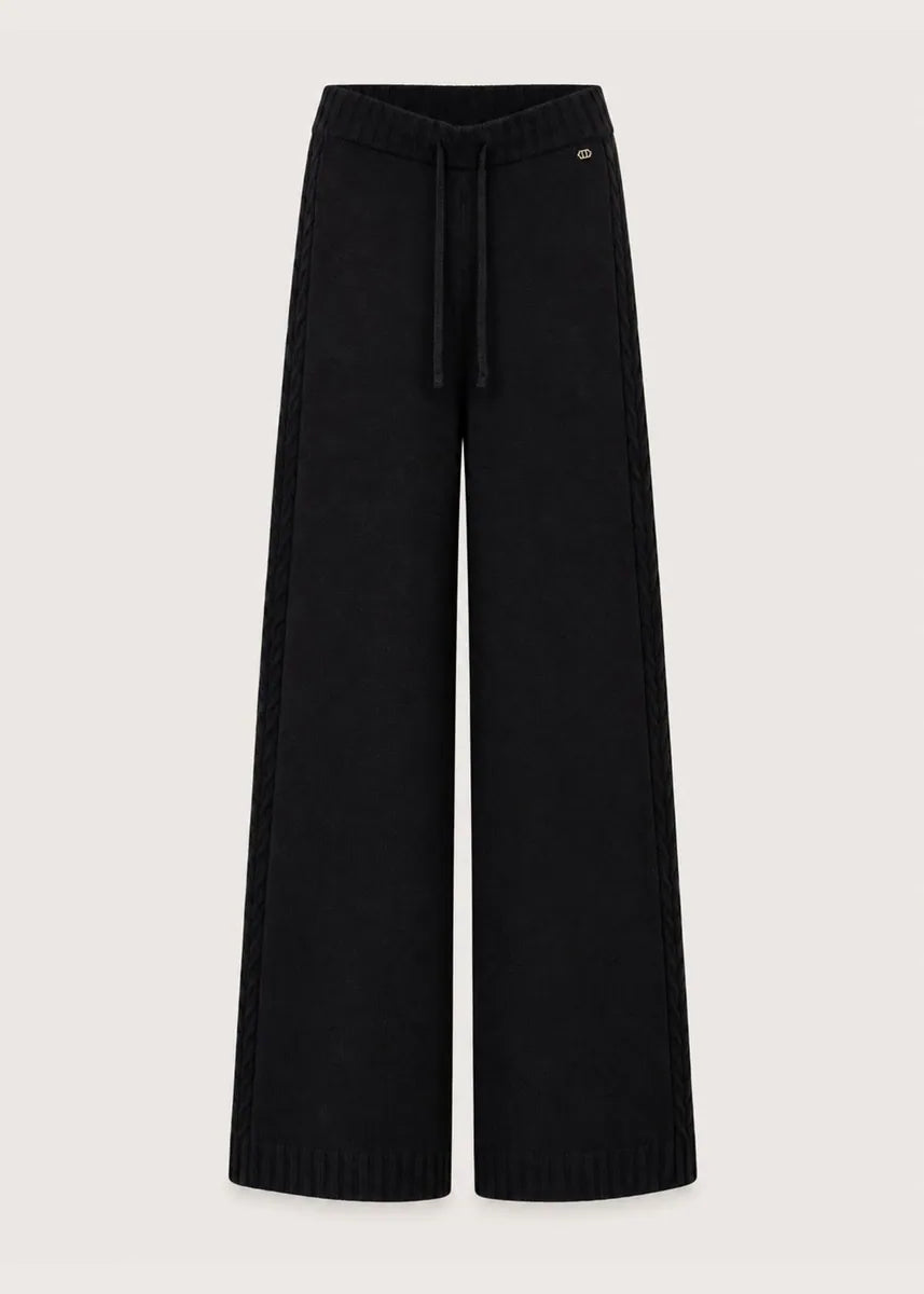 pantaloni in maglia con coulisse gaudì, nero, foto 1 di 3