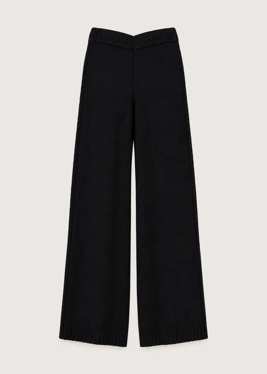pantaloni in maglia con coulisse gaudì, nero, foto 2 di 3
