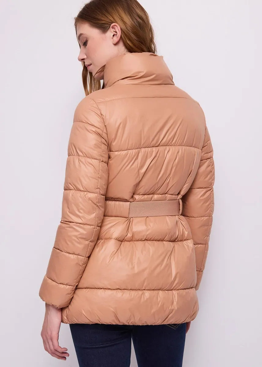 piumino con cintura gaudì, beige, foto 3 di 4