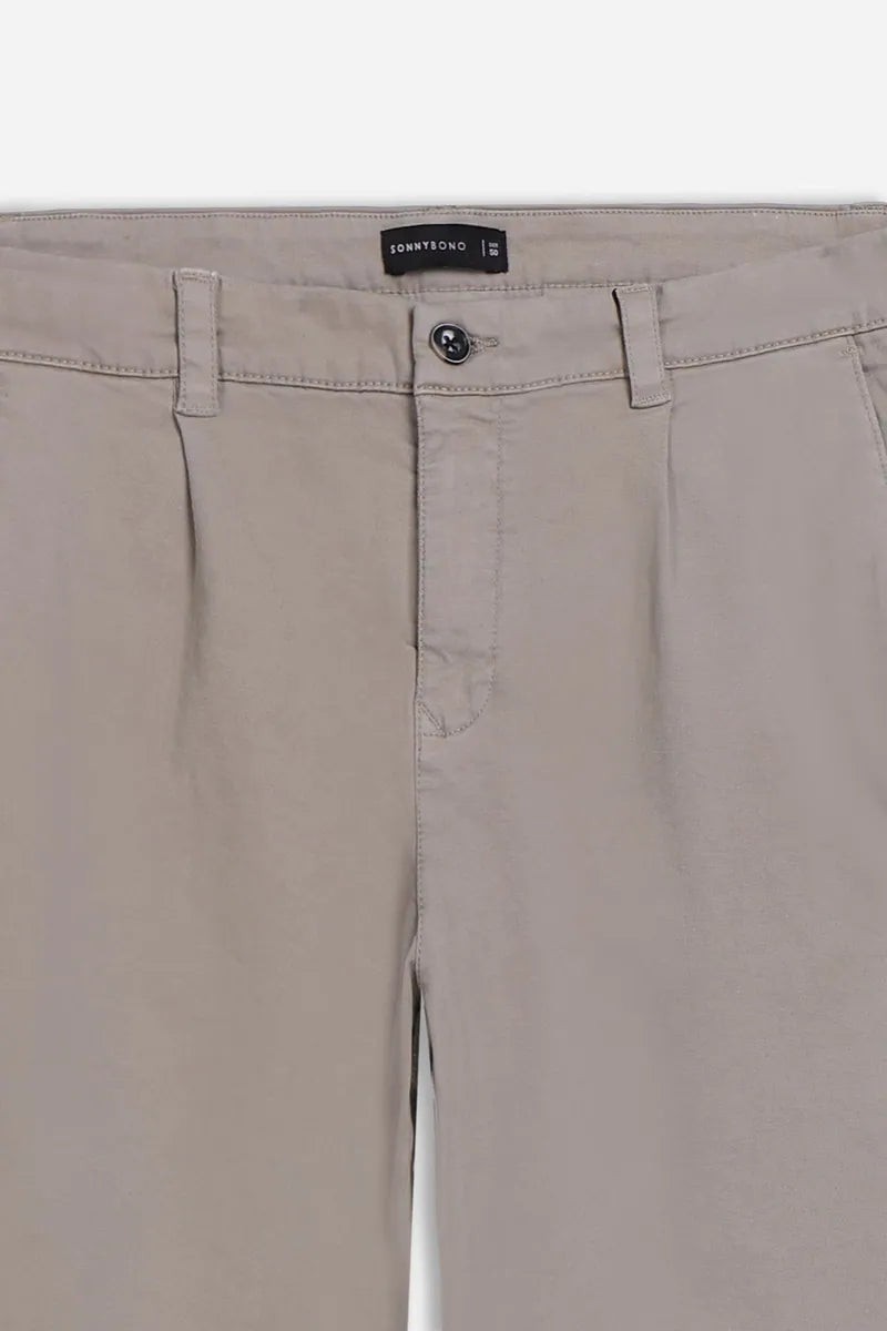 pantalone chino con pinces sonny bono, tortora, foto 2 di 4