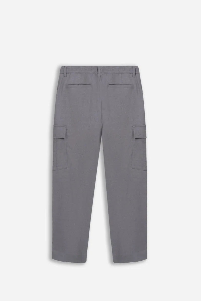 pantalone jogger con tasconi ed elastico in vita sonny bono, grigio medio, foto 3 di 4