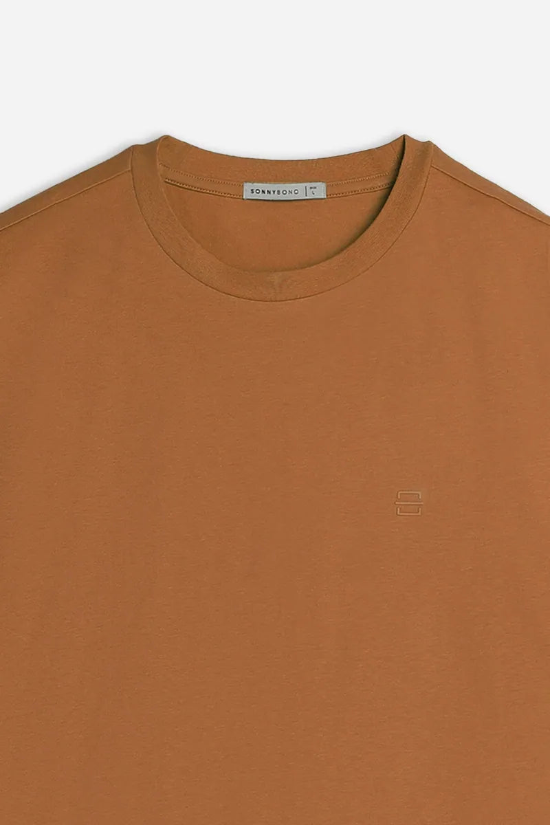 t-shirt girocollo basic con dettaglio sonny bono, cognac, foto 2 di 3