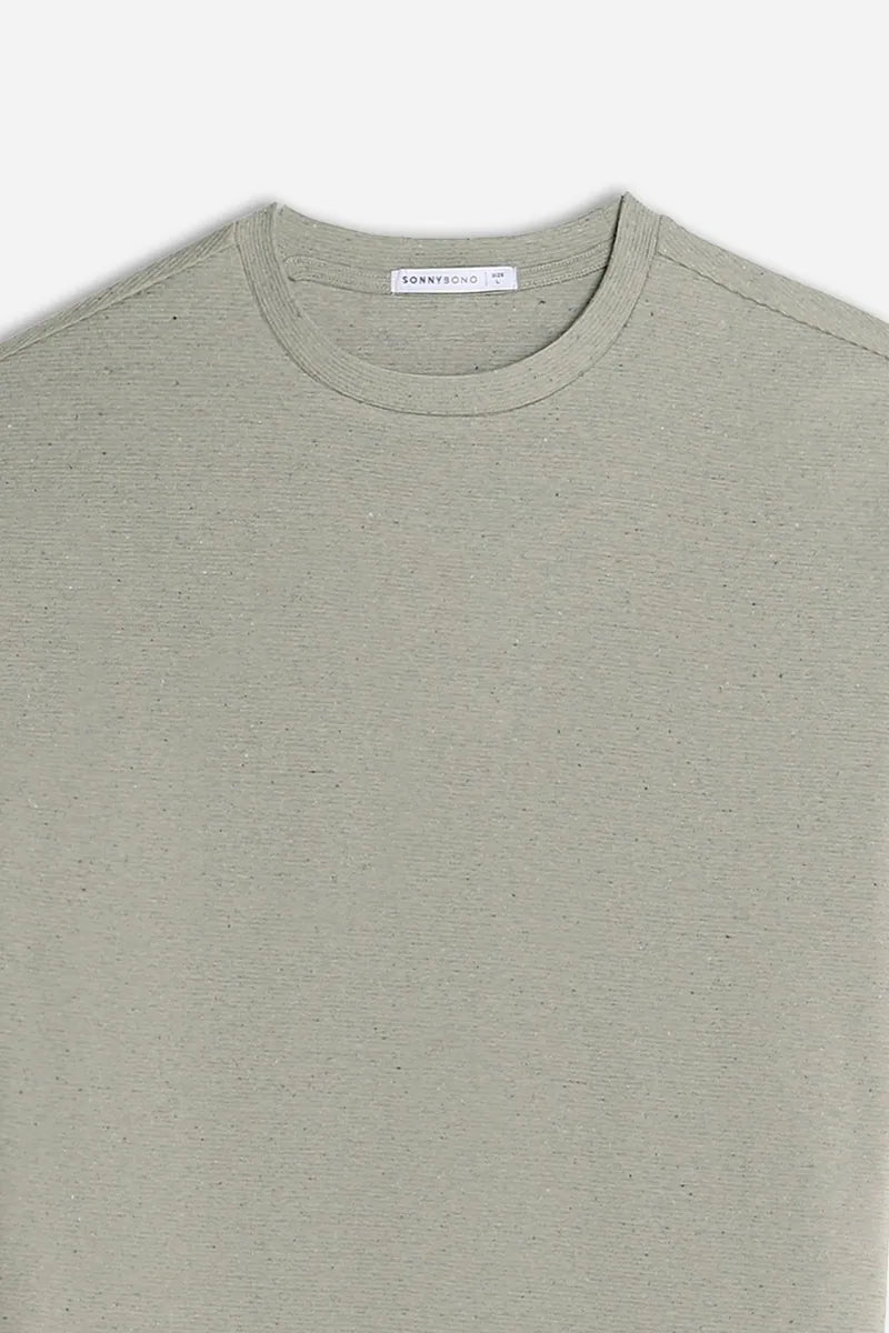 t-shirt girocollo in jersey effetto fiammato sonny bono, verde muschio, foto 2 di 3