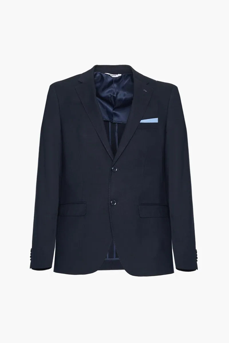 abito classico con giacca a due bottoni sorbino, blu navy, foto 1 di 4