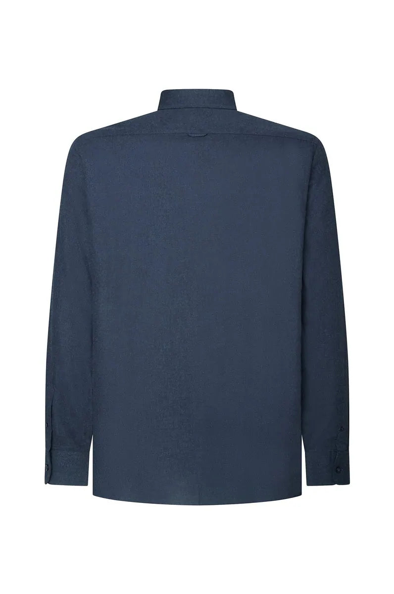 camicia in flanella leggera con taschino sorbino, blu, foto 2 di 2