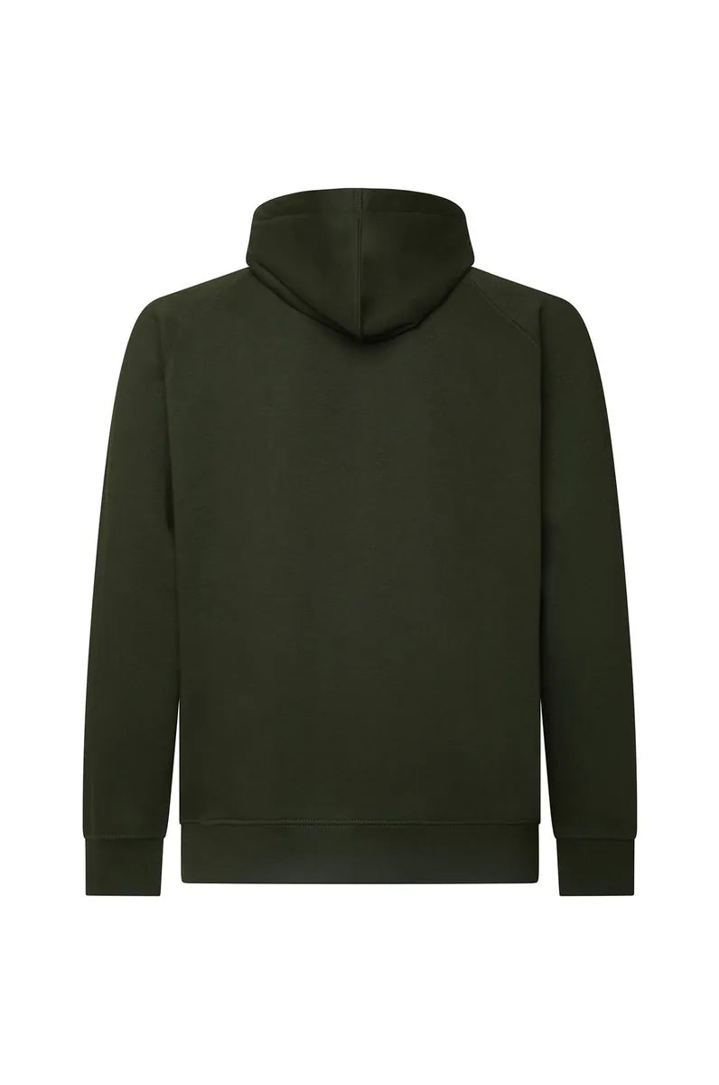 felpa con zip e cappuccio sorbino, verde militare, foto 4 di 4